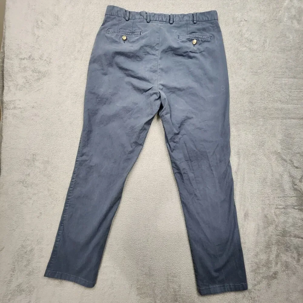 Peter Millar Chino Pants Mens 36 Gray Pima Cotton Stretch 97/3 Casual Trousers